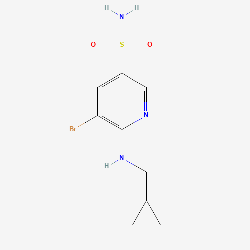 5-bromo-6-(cyclopropylmethylamino)pyridine-3-sulfonamide (CAS: 1446236-93-6) - Chemical Structure and Molecular Formula 