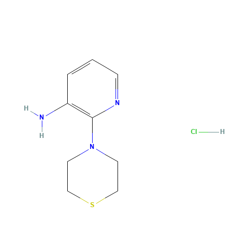 2-thiomorpholin-4-ylpyridin-3-amine;hydrochloride (CAS: 1221723-36-9) - Chemical Structure and Molecular Formula 