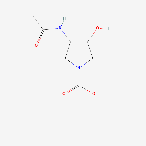 tert-butyl 3-acetamido-4-hydroxypyrrolidine-1-carboxylate (CAS: 1235591-22-6) - Chemical Structure and Molecular Formula 