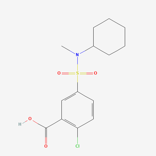 2-chloro-5-[cyclohexyl(methyl)sulfamoyl]benzoic acid (CAS: 743451-72-1) - Chemical Structure and Molecular Formula 
