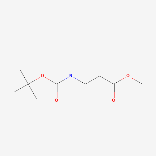 methyl 3-[methyl-[(2-methylpropan-2-yl)oxycarbonyl]amino]propanoate (CAS: 119740-95-3) - Chemical Structure and Molecular Formula 
