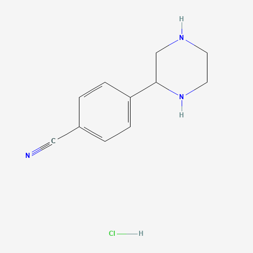 4-piperazin-2-ylbenzonitrile;hydrochloride (CAS: 1331954-26-7) - Chemical Structure and Molecular Formula 