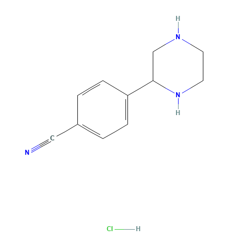 4-piperazin-2-ylbenzonitrile;hydrochloride (CAS: 1331954-26-7) - Chemical Structure and Molecular Formula 