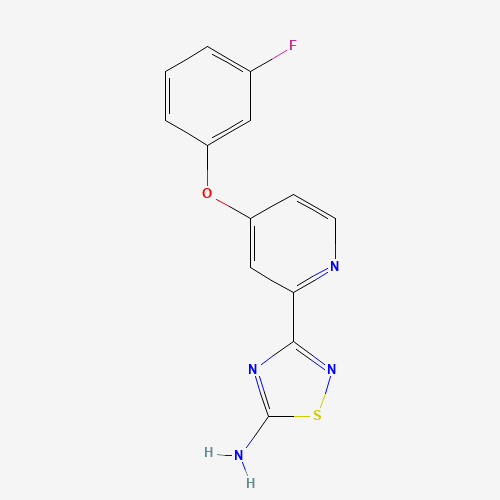 3-[4-(3-fluorophenoxy)pyridin-2-yl]-1,2,4-thiadiazol-5-amine (CAS: 1179361-06-8) - Chemical Structure and Molecular Formula 