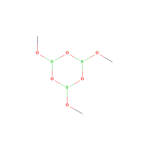 2,4,6-trimethoxy-1,3,5,2,4,6-trioxatriborinane (CAS: 102-24-9) - Chemical Structure and Molecular Formula 