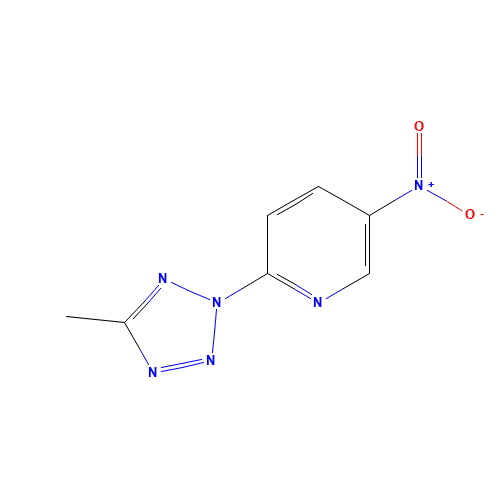 2-(5-methyltetrazol-2-yl)-5-nitropyridine (CAS: 1266335-85-6) - Chemical Structure and Molecular Formula 