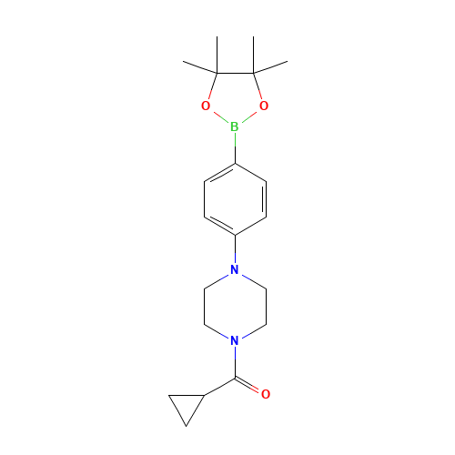 cyclopropyl-[4-[4-(4,4,5,5-tetramethyl-1,3,2-dioxaborolan-2-yl)phenyl]piperazin-1-yl]methanone (CAS: 1415794-11-4) - Related Chemical Product