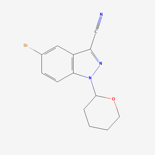5-bromo-1-(oxan-2-yl)indazole-3-carbonitrile (CAS: 1326714-86-6) - Chemical Structure and Molecular Formula 