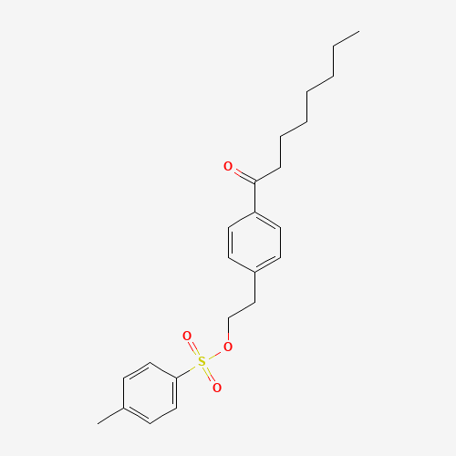 2-(4-octanoylphenyl)ethyl 4-methylbenzenesulfonate (CAS: 1027523-57-4) - Chemical Structure and Molecular Formula 