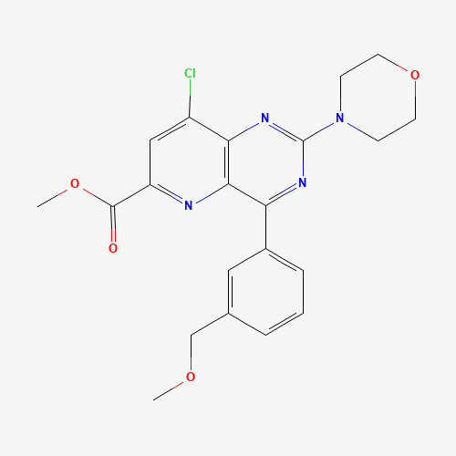 methyl 8-chloro-4-[3-(methoxymethyl)phenyl]-2-morpholin-4-ylpyrido[3,2-d]pyrimidine-6-carboxylate (CAS: 1240123-09-4) - Chemical Structure and Molecular Formula 