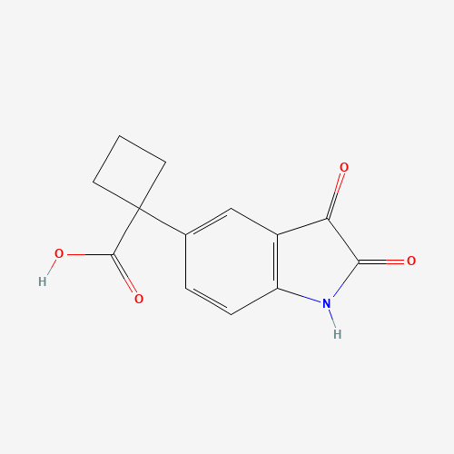 1-(2,3-dioxo-1H-indol-5-yl)cyclobutane-1-carboxylic acid (CAS: 1309089-17-5) - Chemical Structure and Molecular Formula 