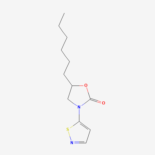 5-hexyl-3-(1,2-thiazol-5-yl)-1,3-oxazolidin-2-one (CAS: 1174336-97-0) - Chemical Structure and Molecular Formula 
