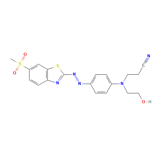 3-[N-(2-hydroxyethyl)-4-[(6-methylsulfonyl-1,3-benzothiazol-2-yl)diazenyl]anilino]propanenitrile (CAS: 24170-48-7) - Related Chemical Product