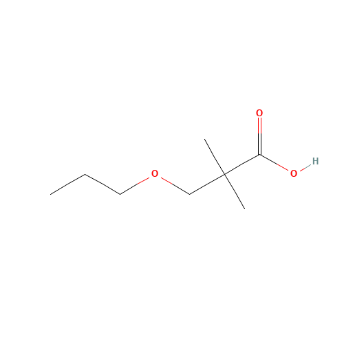2,2-dimethyl-3-propoxypropanoic acid (CAS: 321992-67-0) - Chemical Structure and Molecular Formula 