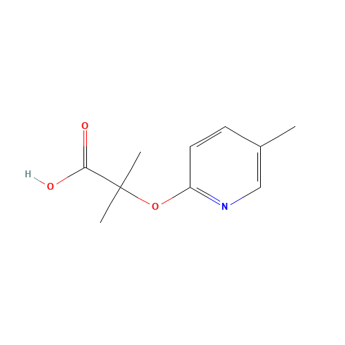 2-methyl-2-(5-methylpyridin-2-yl)oxypropanoic acid (CAS: 883858-08-0) - Chemical Structure and Molecular Formula 