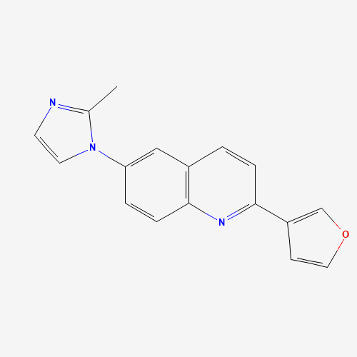 2-(furan-3-yl)-6-(2-methylimidazol-1-yl)quinoline (CAS: 1202001-59-9) - Chemical Structure and Molecular Formula 