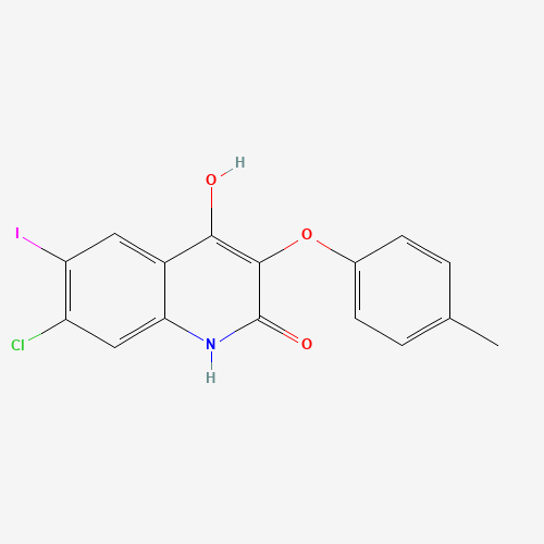 7-chloro-4-hydroxy-6-iodo-3-(4-methylphenoxy)-1H-quinolin-2-one (CAS: 1398341-55-3) - Chemical Structure and Molecular Formula 