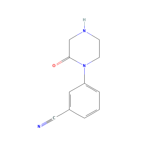 3-(2-oxopiperazin-1-yl)benzonitrile (CAS: 1211585-31-7) - Chemical Structure and Molecular Formula 