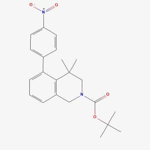 tert-butyl 4,4-dimethyl-5-(4-nitrophenyl)-1,3-dihydroisoquinoline-2-carboxylate (CAS: 1430563-82-8) - Chemical Structure and Molecular Formula 