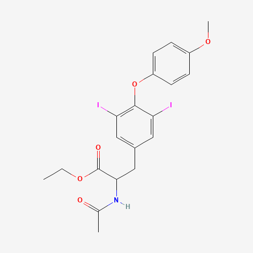 ethyl 2-acetamido-3-[3,5-diiodo-4-(4-methoxyphenoxy)phenyl]propanoate (CAS: 83249-56-3) - Chemical Structure and Molecular Formula 