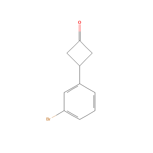 3-(3-bromophenyl)cyclobutan-1-one (CAS: 885267-15-2) - Chemical Structure and Molecular Formula 