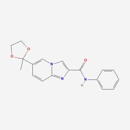6-(2-methyl-1,3-dioxolan-2-yl)-N-phenylimidazo[1,2-a]pyridine-2-carboxamide (CAS: 1167623-72-4) - Chemical Structure and Molecular Formula 