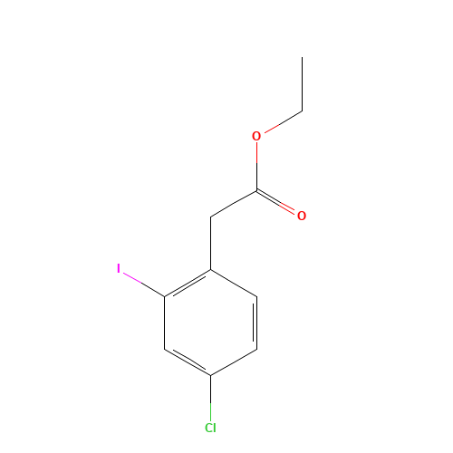 ethyl 2-(4-chloro-2-iodophenyl)acetate (CAS: 1035262-95-3) - Chemical Structure and Molecular Formula 