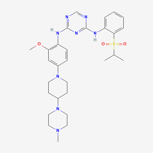 2-N-[2-methoxy-4-[4-(4-methylpiperazin-1-yl)piperidin-1-yl]phenyl]-4-N-(2-propan-2-ylsulfonylphenyl)-1,3,5-triazine-2,4-diamine (CAS: 1097917-15-1) - Related Chemical Product