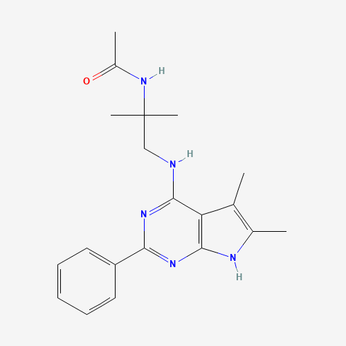 N-[1-[(5,6-dimethyl-2-phenyl-7H-pyrrolo[2,3-d]pyrimidin-4-yl)amino]-2-methylpropan-2-yl]acetamide (CAS: 251946-45-9) - Related Chemical Product