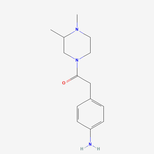 2-(4-aminophenyl)-1-(3,4-dimethylpiperazin-1-yl)ethanone (CAS: 837422-05-6) - Chemical Structure and Molecular Formula 