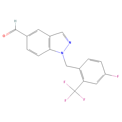 1-[[4-fluoro-2-(trifluoromethyl)phenyl]methyl]indazole-5-carbaldehyde (CAS: 1312704-83-8) - Related Chemical Product