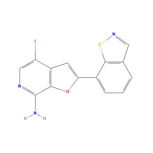 2-(1,2-benzothiazol-7-yl)-4-iodofuro[2,3-c]pyridin-7-amine (CAS: 1326713-94-3) - Chemical Structure and Molecular Formula 