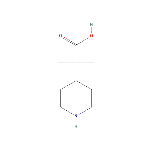 2-methyl-2-piperidin-4-ylpropanoic acid (CAS: 794480-44-7) - Chemical Structure and Molecular Formula 