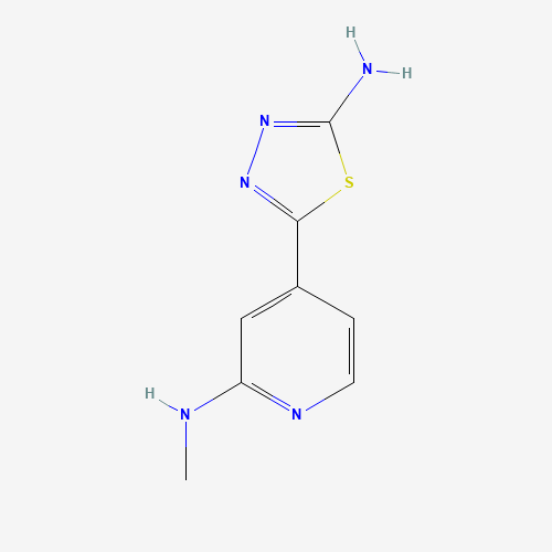 5-[2-(methylamino)pyridin-4-yl]-1,3,4-thiadiazol-2-amine (CAS: 1240521-58-7) - Chemical Structure and Molecular Formula 