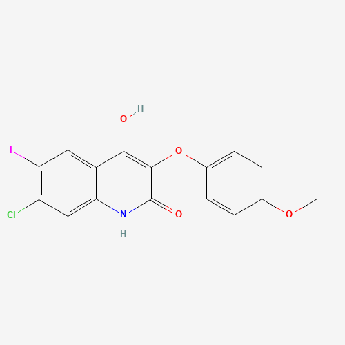 7-chloro-4-hydroxy-6-iodo-3-(4-methoxyphenoxy)-1H-quinolin-2-one (CAS: 1398341-06-4) - Related Chemical Product