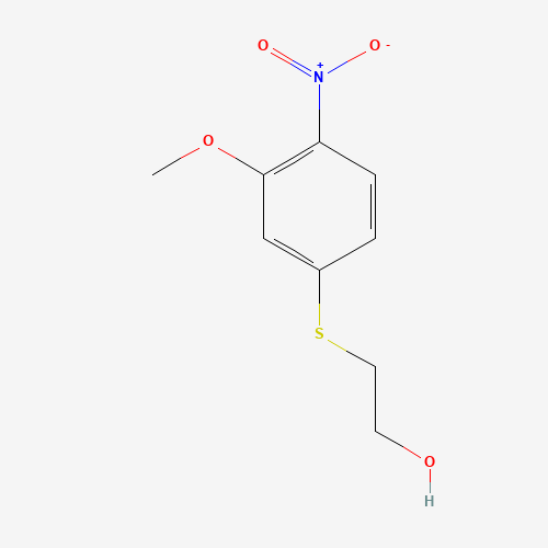 2-(3-methoxy-4-nitrophenyl)sulfanylethanol (CAS: 100777-49-9) - Chemical Structure and Molecular Formula 