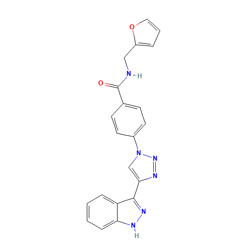 N-(furan-2-ylmethyl)-4-[4-(1H-indazol-3-yl)triazol-1-yl]benzamide (CAS: 1383702-74-6) - Related Chemical Product