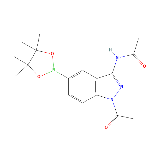 N-[1-acetyl-5-(4,4,5,5-tetramethyl-1,3,2-dioxaborolan-2-yl)indazol-3-yl]acetamide (CAS: 1040280-74-7) - Related Chemical Product