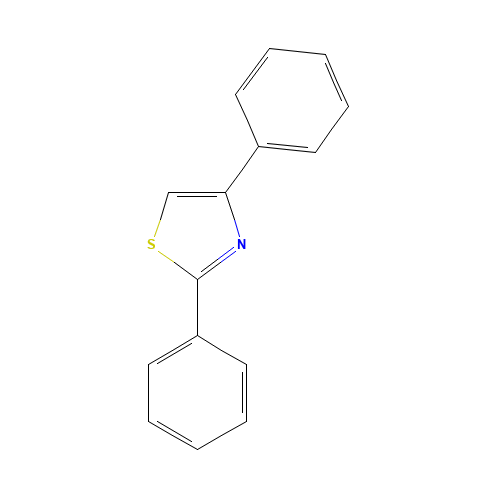 2,4-diphenyl-1,3-thiazole (CAS: 1826-14-8) - Chemical Structure and Molecular Formula 