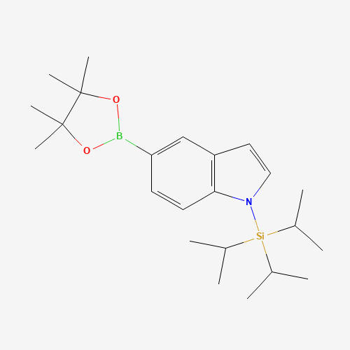 tri(propan-2-yl)-[5-(4,4,5,5-tetramethyl-1,3,2-dioxaborolan-2-yl)indol-1-yl]silane (CAS: 690631-97-1) - Chemical Structure and Molecular Formula 