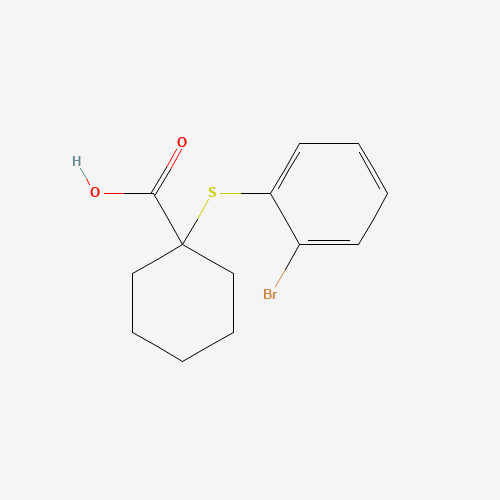 1-(2-bromophenyl)sulfanylcyclohexane-1-carboxylic acid (CAS: 459164-75-1) - Chemical Structure and Molecular Formula 
