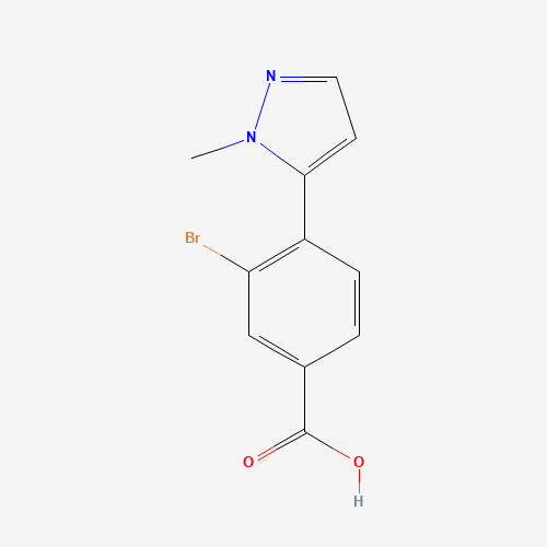 3-bromo-4-(2-methylpyrazol-3-yl)benzoic acid (CAS: 1067613-65-3) - Chemical Structure and Molecular Formula 