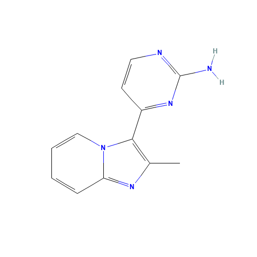 4-(2-methylimidazo[1,2-a]pyridin-3-yl)pyrimidin-2-amine (CAS: 611239-37-3) - Chemical Structure and Molecular Formula 
