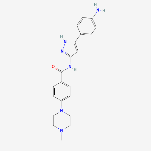 N-[5-(4-aminophenyl)-1H-pyrazol-3-yl]-4-(4-methylpiperazin-1-yl)benzamide (CAS: 1327167-35-0) - Chemical Structure and Molecular Formula 
