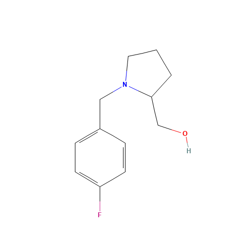 [1-[(4-fluorophenyl)methyl]pyrrolidin-2-yl]methanol (CAS: 864415-55-4) - Chemical Structure and Molecular Formula 