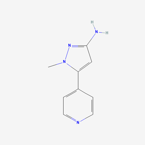 1-methyl-5-pyridin-4-ylpyrazol-3-amine (CAS: 1240522-04-6) - Chemical Structure and Molecular Formula 