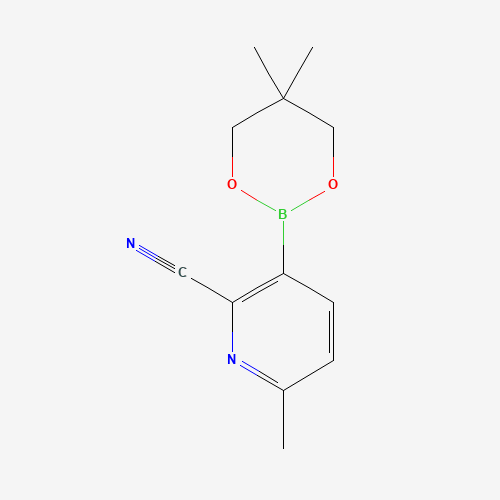 3-(5,5-dimethyl-1,3,2-dioxaborinan-2-yl)-6-methylpyridine-2-carbonitrile (CAS: 1228188-16-6) - Chemical Structure and Molecular Formula 