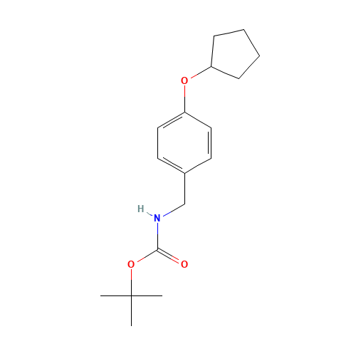 tert-butyl N-[(4-cyclopentyloxyphenyl)methyl]carbamate (CAS: 1241911-15-8) - Chemical Structure and Molecular Formula 