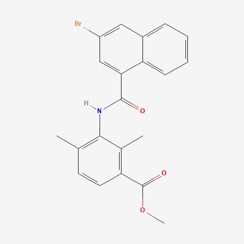 methyl 3-[(3-bromonaphthalene-1-carbonyl)amino]-2,4-dimethylbenzoate (CAS: 1529761-41-8) - Chemical Structure and Molecular Formula 
