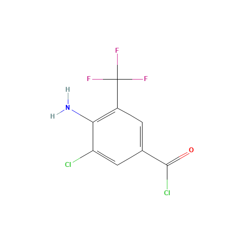 4-amino-3-chloro-5-(trifluoromethyl)benzoyl chloride (CAS: 63498-15-7) - Chemical Structure and Molecular Formula 